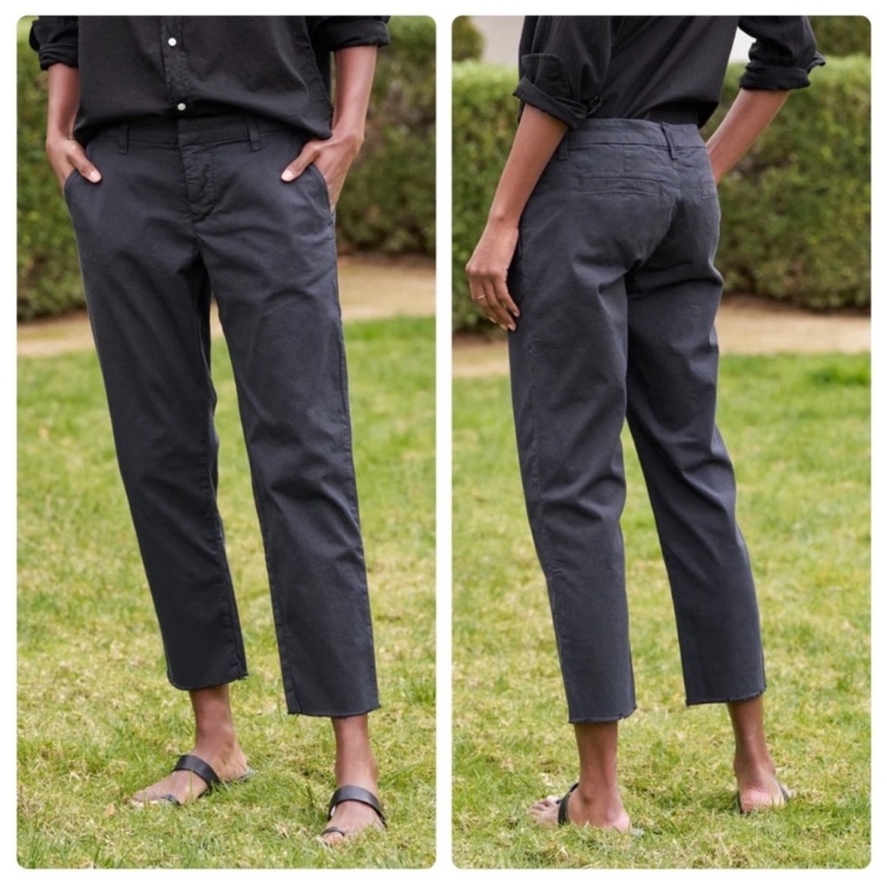 Frank & Eileen Dark Charcoal Cropped Straight Trousers
